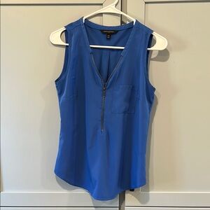 Banana Republic Blue Plunge V-Neck Sleeveless Blouse